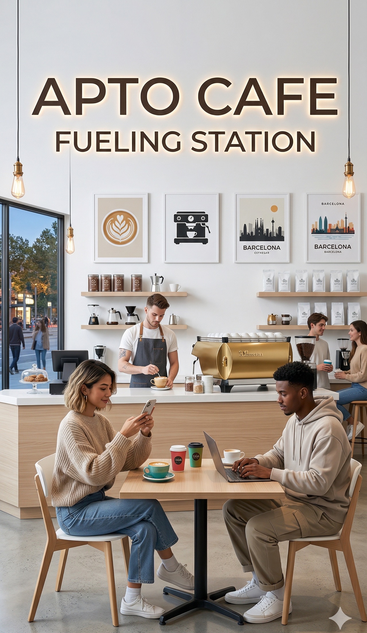 Cafetería AptoSpace con speciality coffee en Sant Gervasi Barcelona